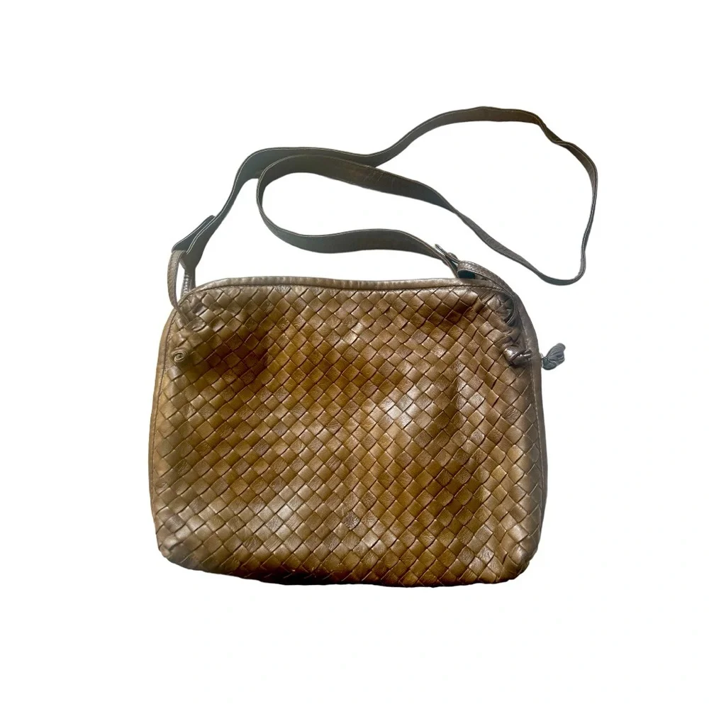 Bottega Veneta Chocolate Brown Intrecciato Leather Shoulder Bag Authentic - Picture 1 of 16